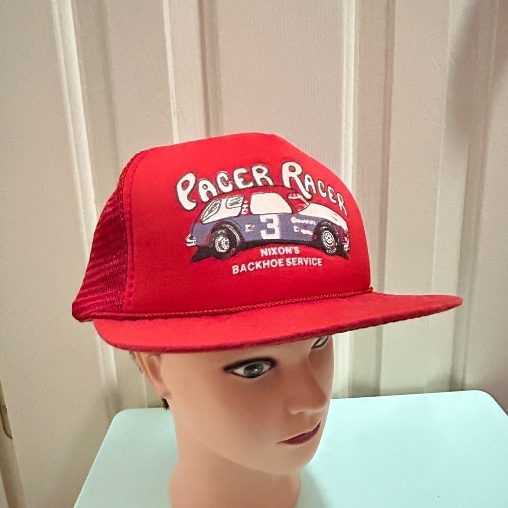 Vintage Pacer Racer Double Snapback Mesh Trucker Hat